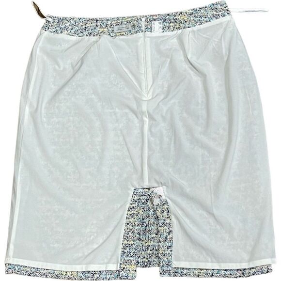 Tahari Multi Color Textured Lined Midi Skirt - Picture 8 of 11